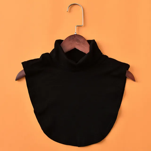 Wild thick decorative black and white fake high collar Black - Shop at LoveMi