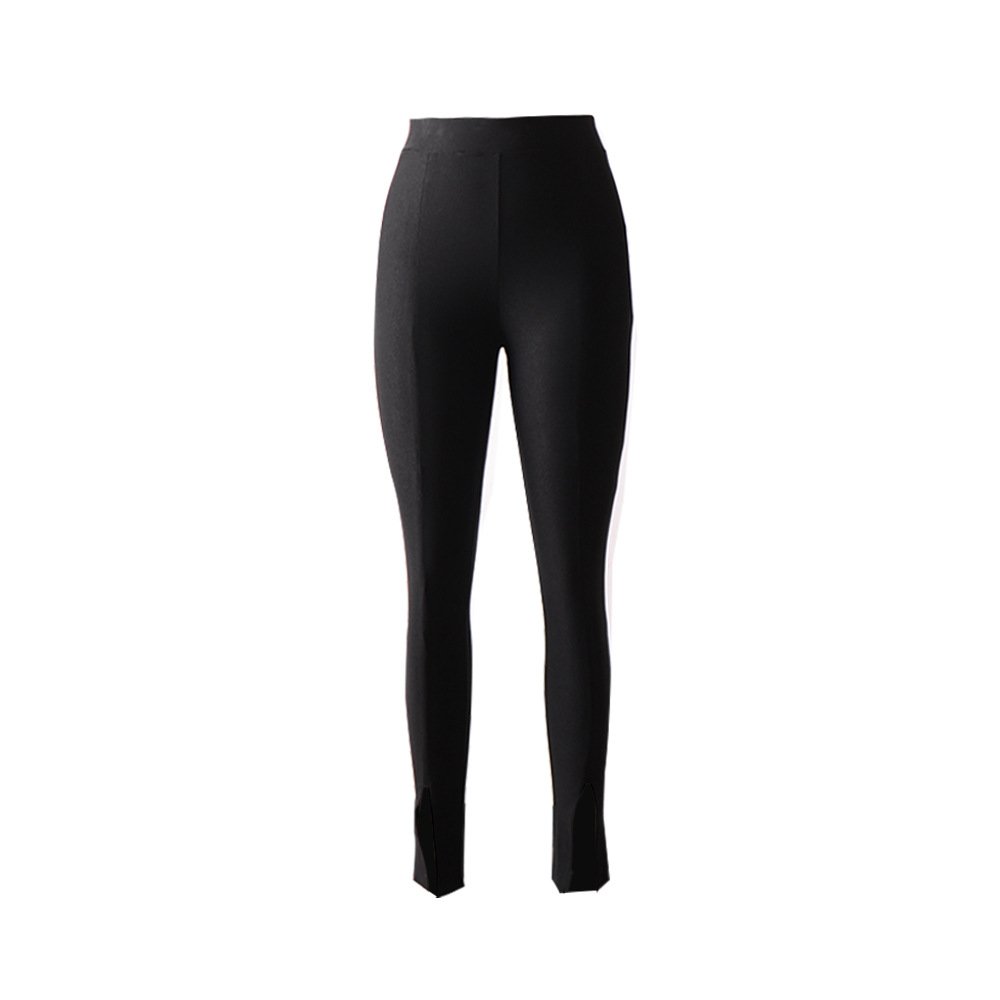 New High Waist Solid Color Split Casual Suit Pants
