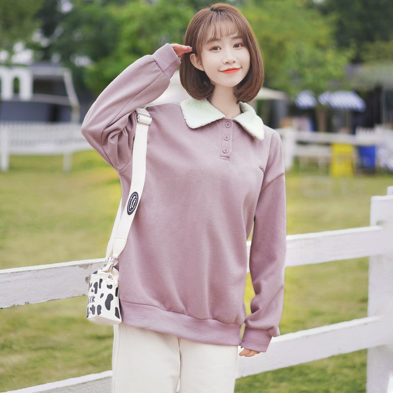 Women's Lettered Embroidery of Thickened and Plush Sweater