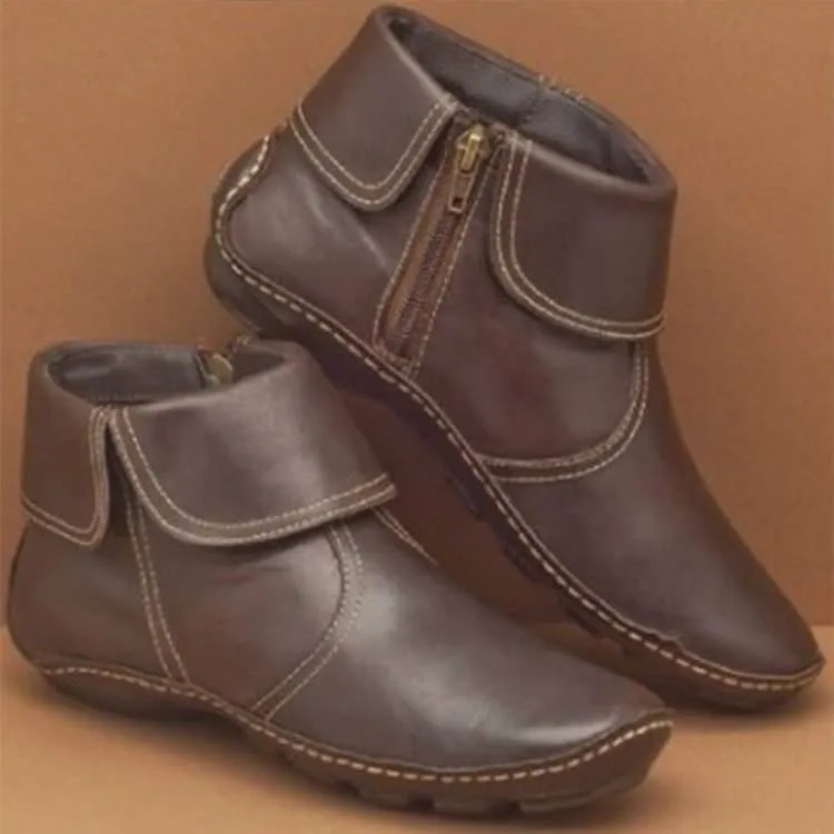 Ladies casual short boots - Brown