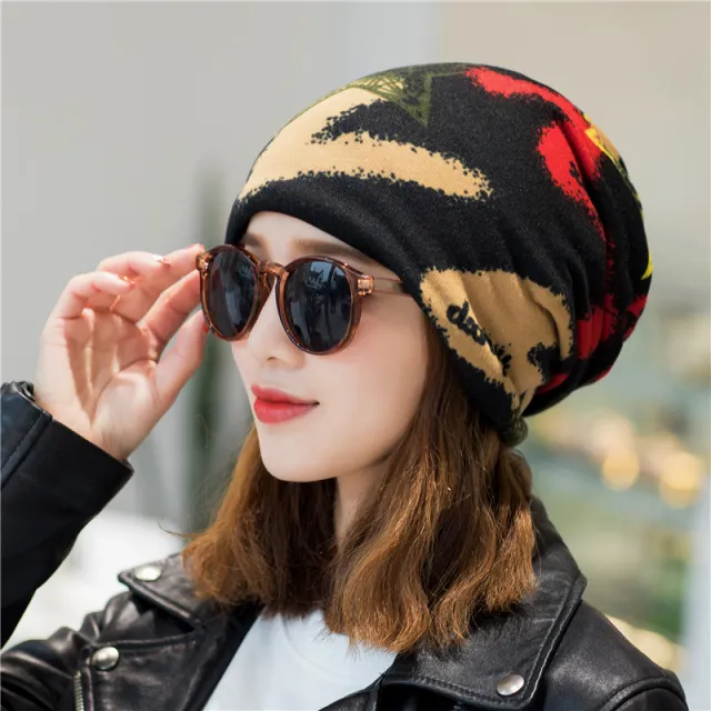 Hat Women's Autumn and Winter Fashion Multifunctional Hood Black - Shop at LoveMi