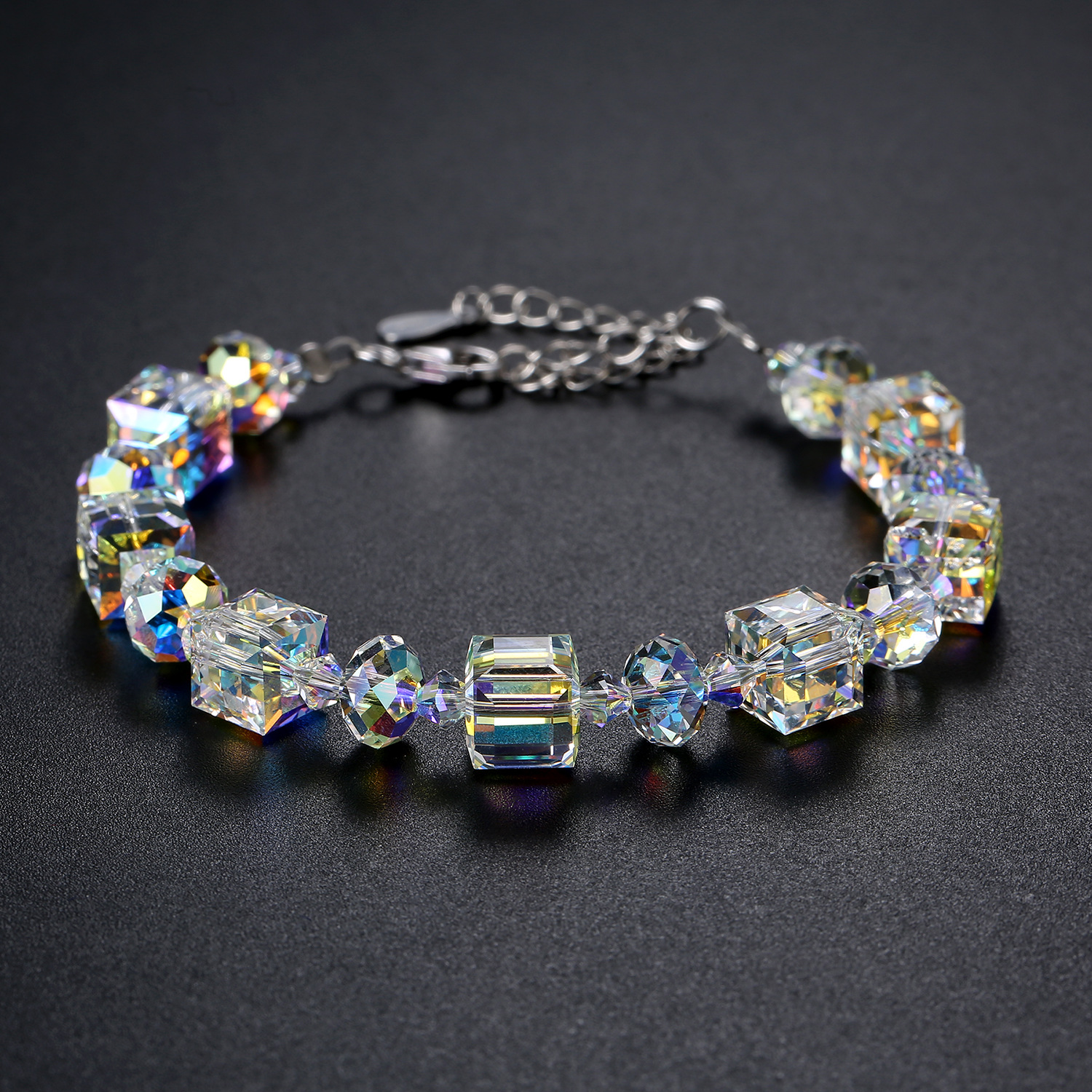 S925 Silver Austrian Beaded Crystal Bracelet