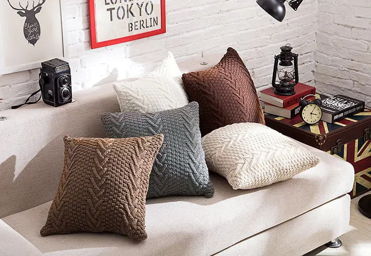 Thick Wool Knitted Pillowcase