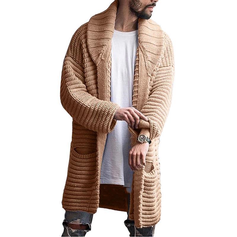 Men's Long Long Sleeve Cardigan Sweater Jacket