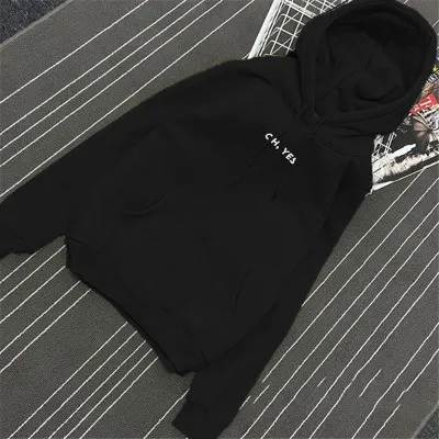 Autumn And Winter Oversized Hooded Pullover Black - Shop at LoveMi