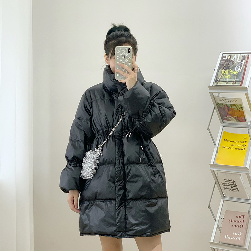 White duck down bread jacket with waist