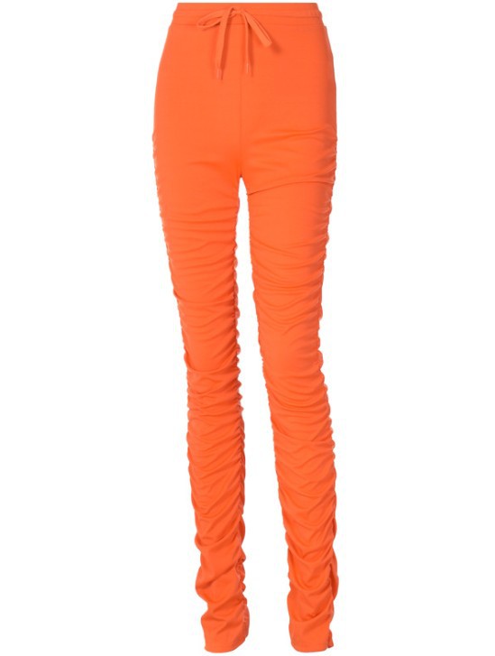 Da 1649b Pleated Lace-Up Skinny Casual Trousers