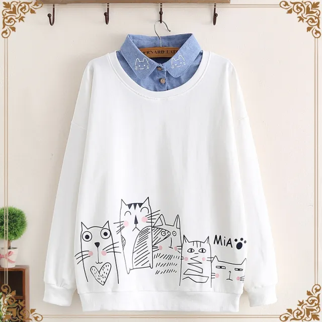 Thickened student base coat White - Shop at LoveMi