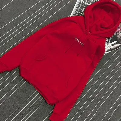 Autumn And Winter Oversized Hooded Pullover Red - Shop at LoveMi