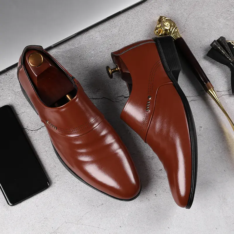 Casual pointed toe shoes men leather