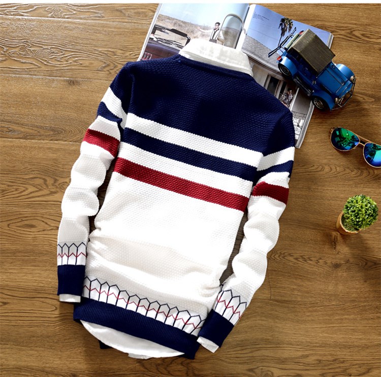 Base round neck striped sweater student knit sweater