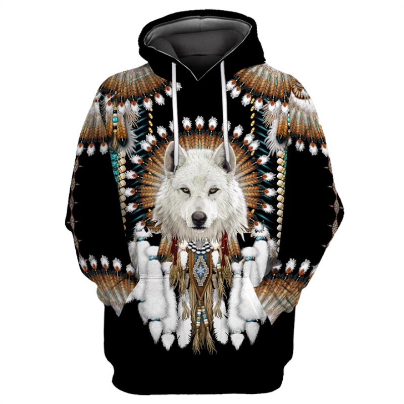 Casual 3D Digital Printing Loose Hooded Sweater Men