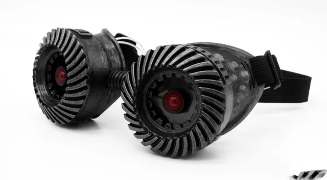 Steampunk goggles glasses Silver Red - Shop at LoveMi