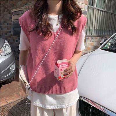 New autumn style knitting vest V-neck sweater