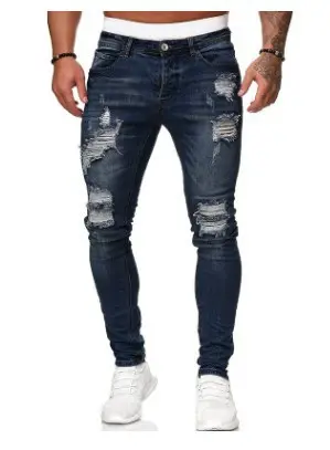 Ripped White Denim Trousers