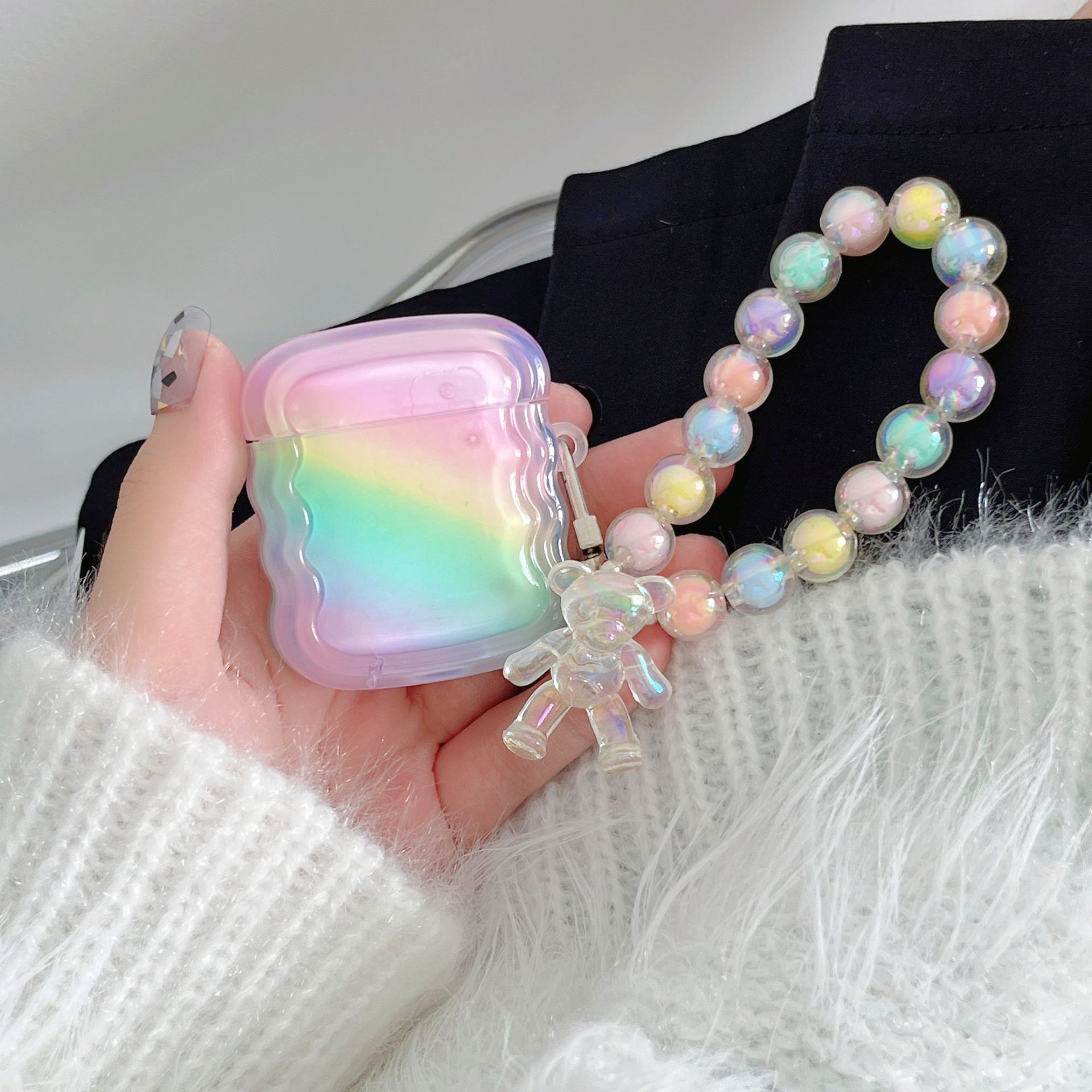 Transparent Rainbow Headset Drop Proof Phone Case - Image 6