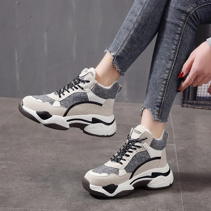 Fashion color matching all-match lace-up sports casual shoes
