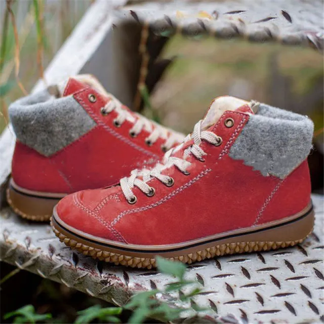 Solid Low Tube Casual Thick Bottom Snow Boots Red - Shop at LoveMi