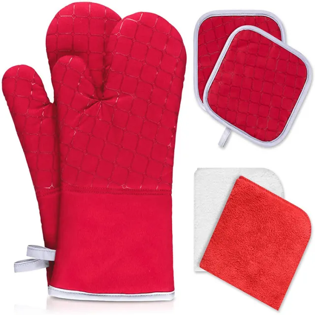 Baking gloves polyester cotton Red - Shop at LoveMi