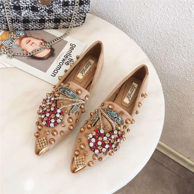Deep rivet cherry single shoe Khaki - Shop at LoveMi