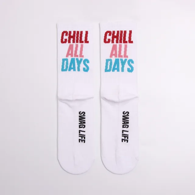 Letter couple long socks Pink - Shop at LoveMi