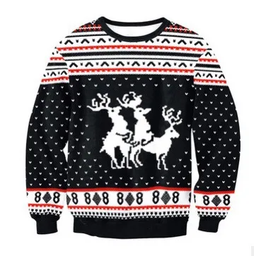 New Christmas round neck hoodie - Milu Deer-M