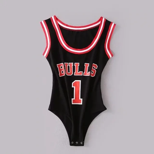 Women's Letter Print One Piece Swimsuit Bikini Tank Top Shorts Black - Shop at LoveMi