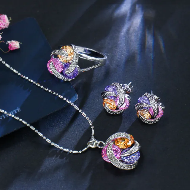 Zircon jewelry set Multicolor - Shop at LoveMi