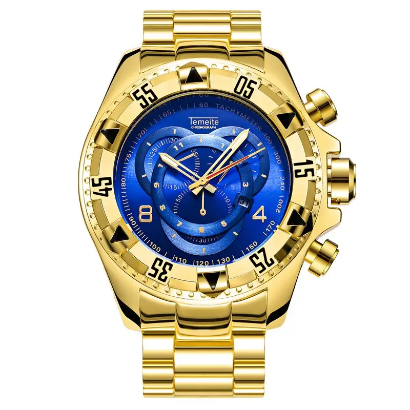 Large dial steel strap sport watch