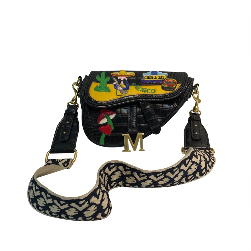 Embroidered Messenger Bag Shoulder Bag Women