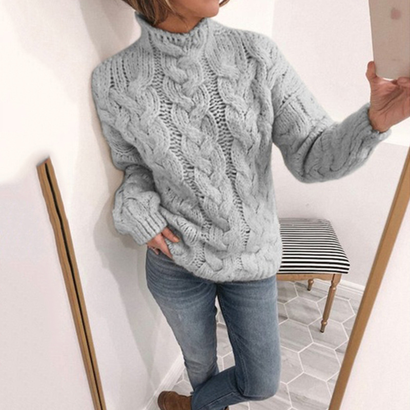 Explosive High-Neck Fashion Twist Sweater Women