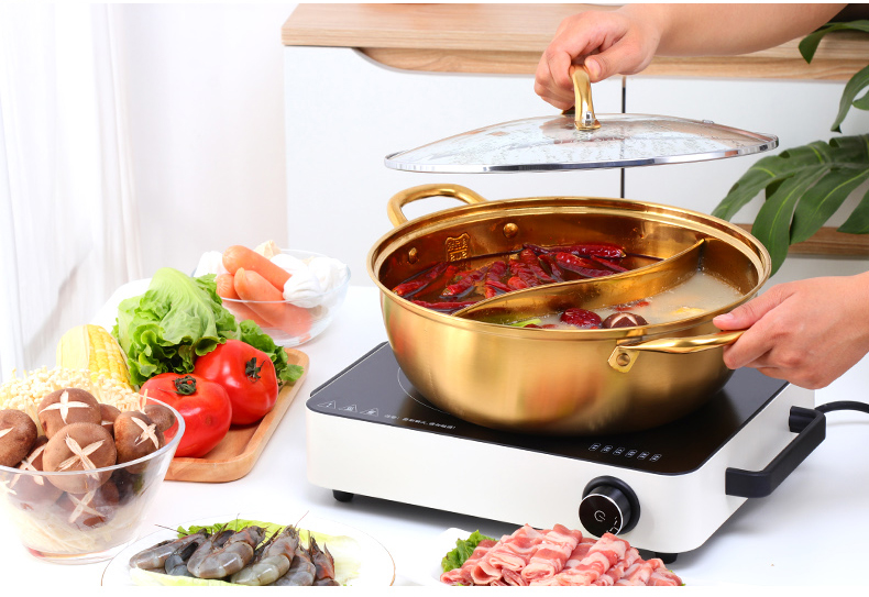 Titanium Plating Stainless Steel Mandarin Duck Hot Pot