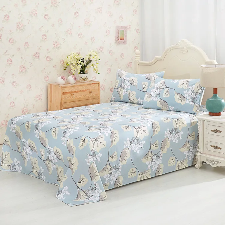 Reactive printed cotton sheets - Blue A