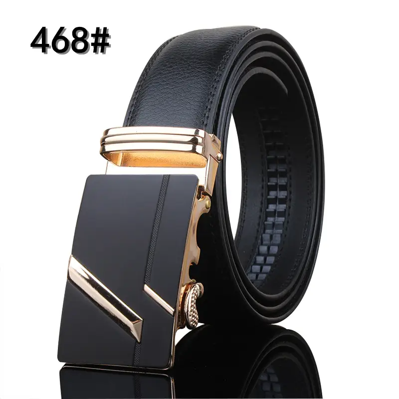Men's belt leather automatic buckle Leopard pure leather belt