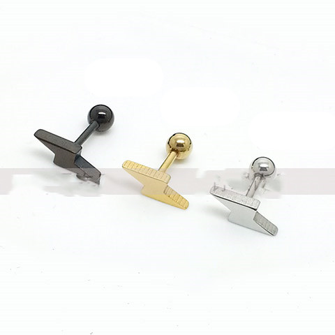 Black Lightning Personalized Titanium Steel Earrings