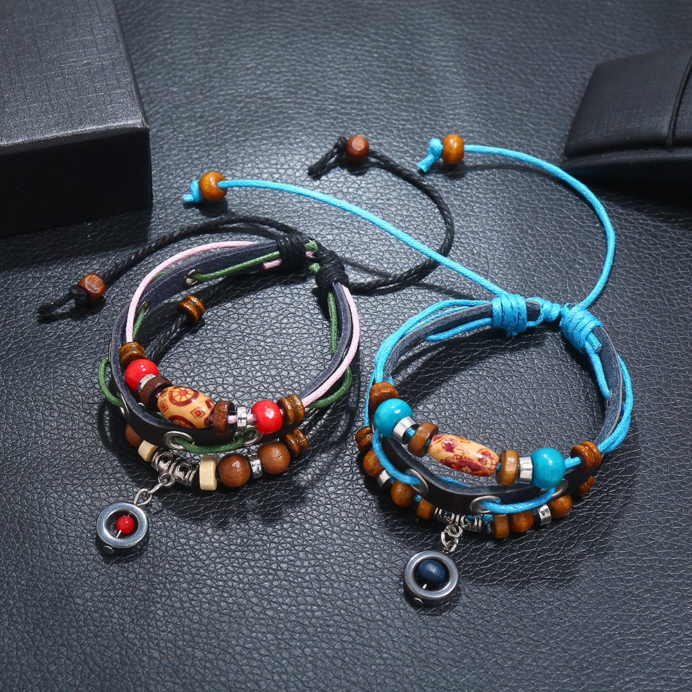 Leather Bracelet Jiangshan Little Redwood Beaded Beaded Jewelry Fashion Jewelry