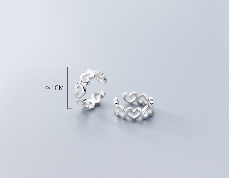 Ear pierced hollow love girl heart ear jewelry