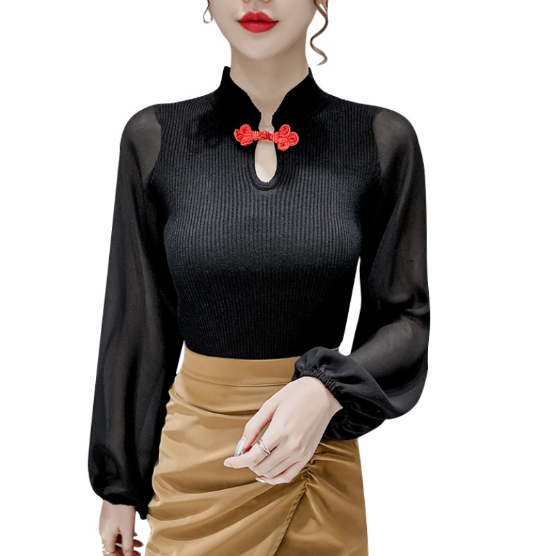 Stitched knit sweater T-shirt