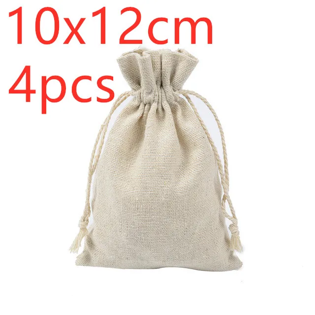 4-piece sachet cloth tea storage bag - Beige