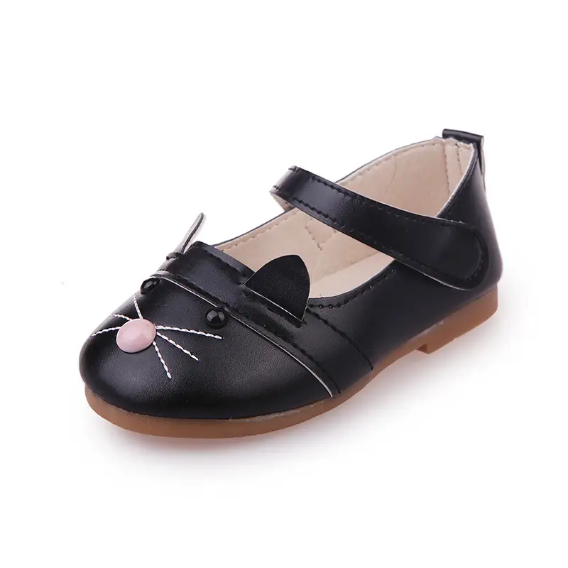 Soft-soled non-slip girls leather shoes