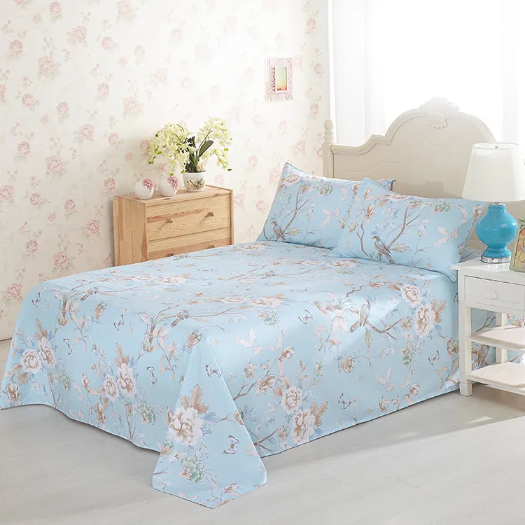Reactive printed cotton sheets - Blue B