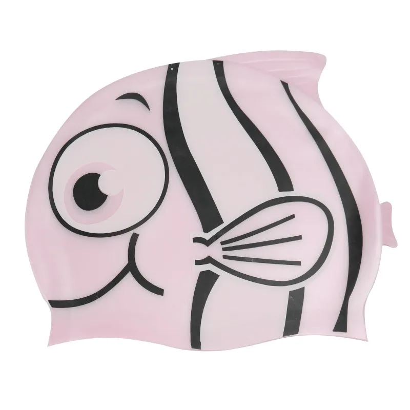 Children's Swimming Cap Waterproof Ear Protection - Pink