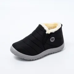 Warm Plush boots and cotton shoes - Black - View 1