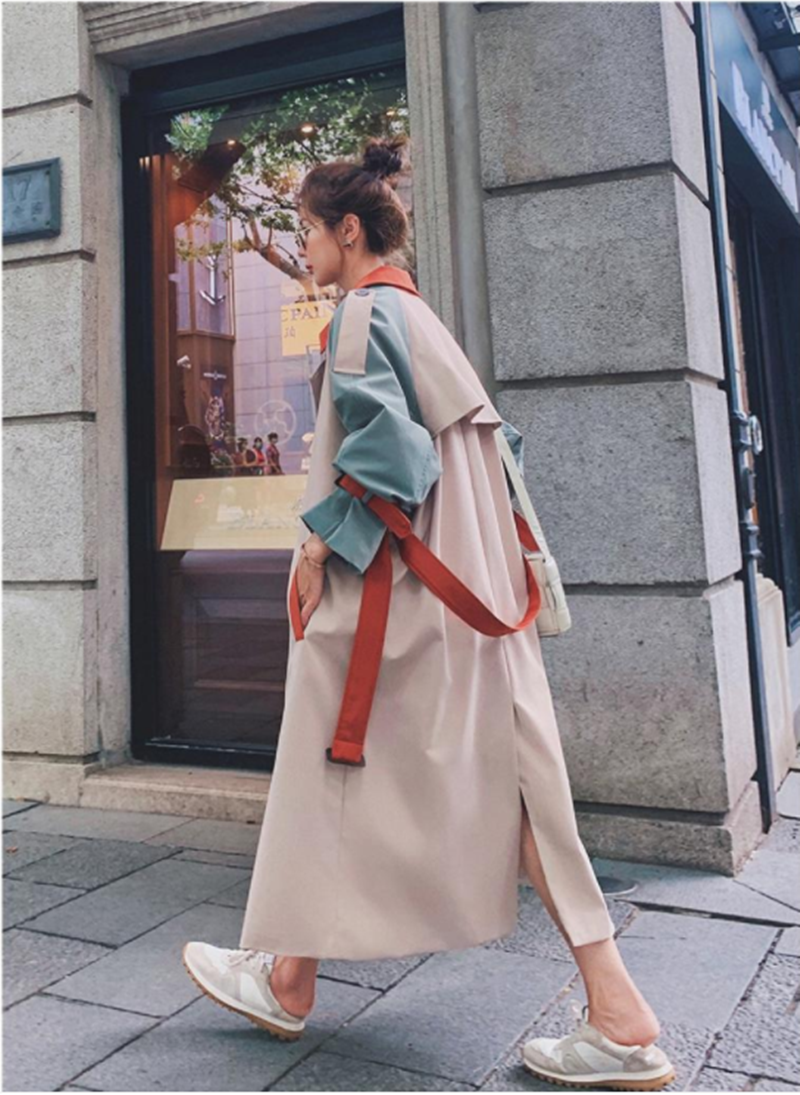 Contrasting color workwear coat