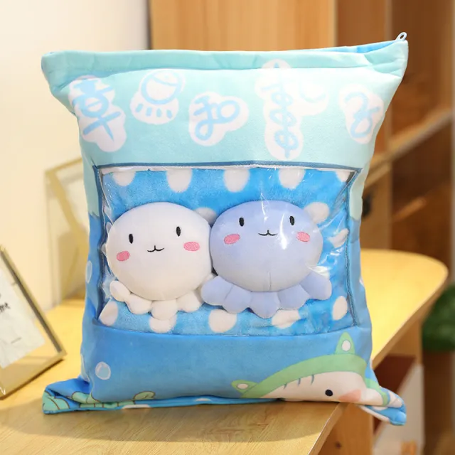 Cartoon plush pillow Blue Octopus - Shop at LoveMi