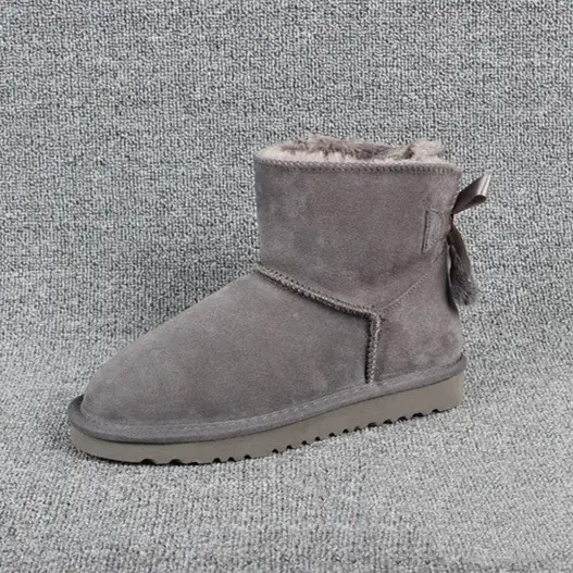 Low Tube Mink Fur Women's Plus Size Couple Boots