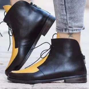 Martin boots low heel women's boots Yellow - Shop at LoveMi