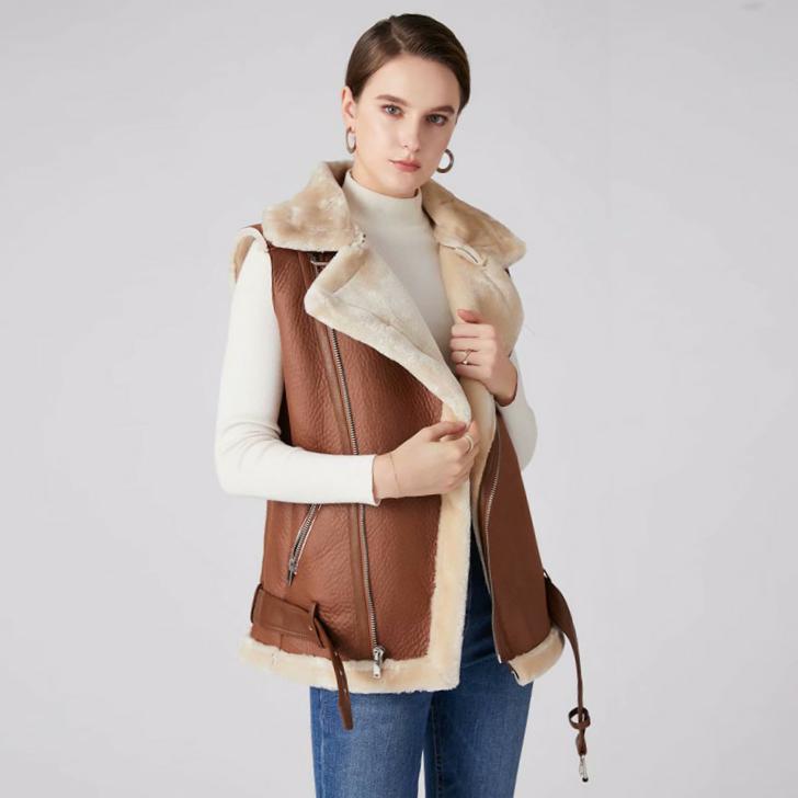 Thickened Short Jacket With Fur Warm Vest