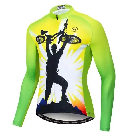 Customizable Men's Long Sleeve Cycling Jerseys with Fleece