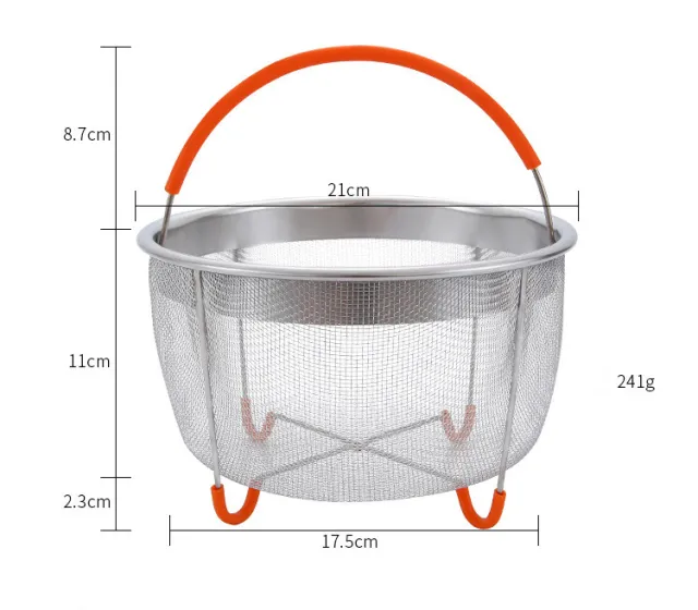 304 Stainless steel 6 quart steaming basket Orange - Shop at LoveMi